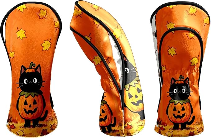 Golf Head Covers Leather Driver Headcover, Premium Golf Club Covers with Anti-Scratch Lining 1/3/5 Wood Head Covers for Golf Clubs for Women Men