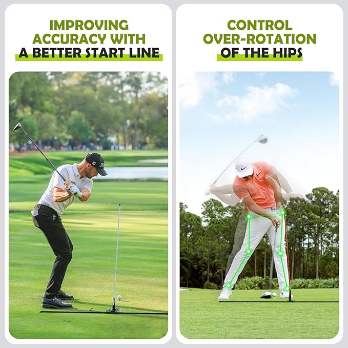 Golf Alignment Stick Holder - Golf Alignment Sticks Made of Metal, Golf Training Aid for Swing Plane and Swing Path Training, Golf Swing Trainer for Golf Practice Accessories