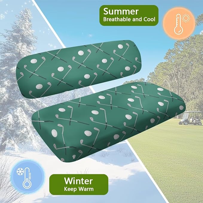 Fashion Print Golf Cart Seat Covers 2 Passenger Golf Cart Backrest Cover Golf Cart Seat Towel Gift for Friends
