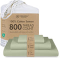 Threadmill 800 Thread Count 100% Cotton Sheets - Luxury Sateen Weave Sage Green Twin XL Bed-Sheets, Better Than Egyptian Cotton,3 Pc Solid Bedding Set, Fits 15" Deep Pocket