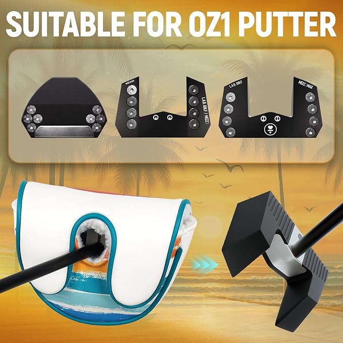 Golf Putter Cover Half Mallet Golf Club Head Covers Protector Magnetic Closure for Scotty Cameron Taylormade Odyssey Club Headcover Coco