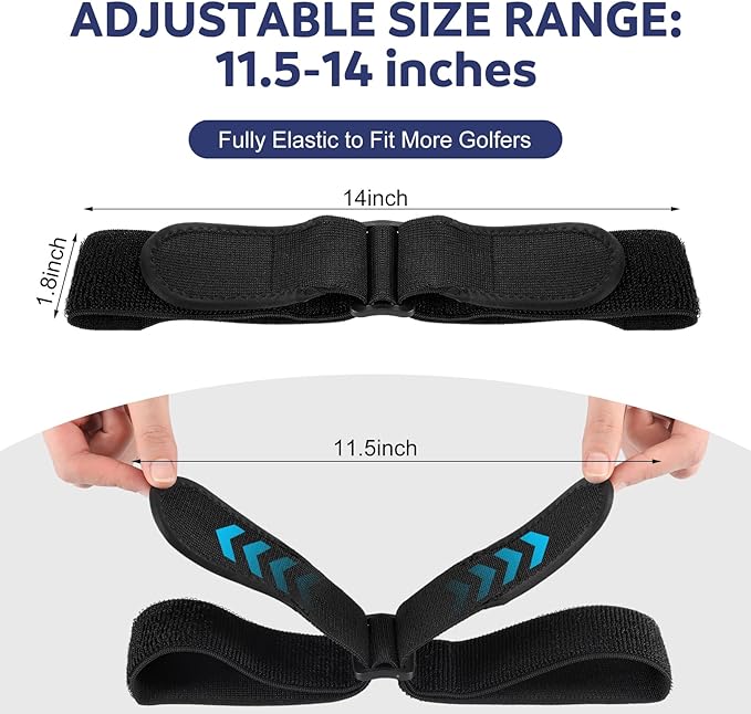 Soulchen 2 Pcs Adjustable Golf Swing Trainer Correcting Arm Band 2025 Innovative Golf Training Aid Fix Chicken Wing Enhance Muscle Memory for All Skill Levels for Right and Left Handed Size Fits Most