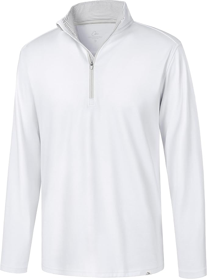 Obla Golf Quarter Zip Pullover Men Fleece Mock Neck Sweatshirt Winter Warm 1/4 Zip Long Sleeve Golf Shirt