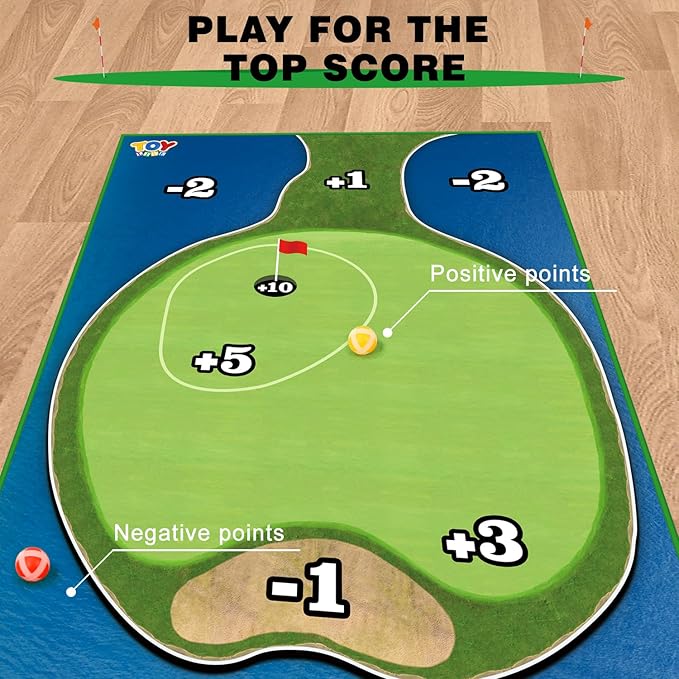 TOY Life Golf Chipping Game Set –Golf Sticky Battle Mat with 20 Sticky Balls & Hitting Mat, Fun Backyard Chip Game for Adults & Kids, Indoor/Outdoor Play