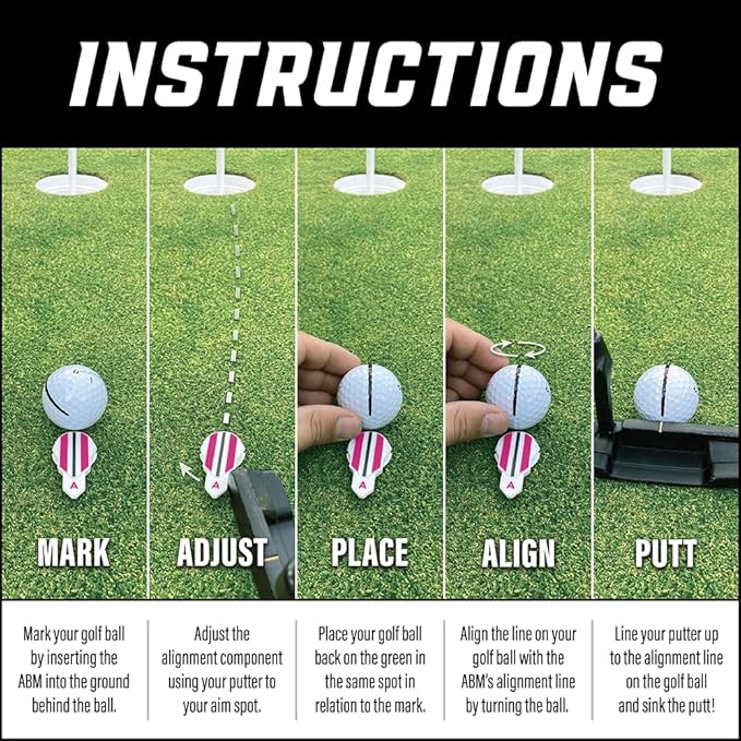 Putting Alignment Aid Tool - Golf Ball Marker - Rotate to Aim - Golf Gift Accessory for Men & Women Golfers - USGA Compliant