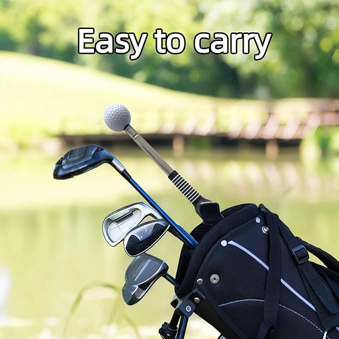 Retractable Golf Swing Training Aid，Suitable for Indoor and Outdoor Practice, with Click Feedback, Suitable for Right Hand, Very Suitable for Beginners to Learn and Train