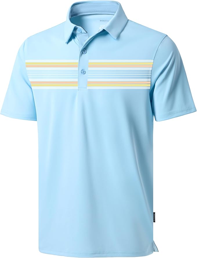 Men's Golf Shirts Dry Fit Moisture Wicking Performance Short Sleeve Collared Polo Shirts for Casual Athletic Business