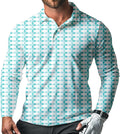 Men's Long Sleeve Golf Shirt Quick Dry 3 Button Work Fishing Outdoor Casual Collar Shirt