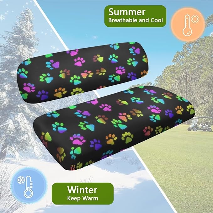Fashion Print Golf Cart Seat Covers 2 Passenger Golf Cart Backrest Cover Golf Cart Seat Towel Gift for Friends