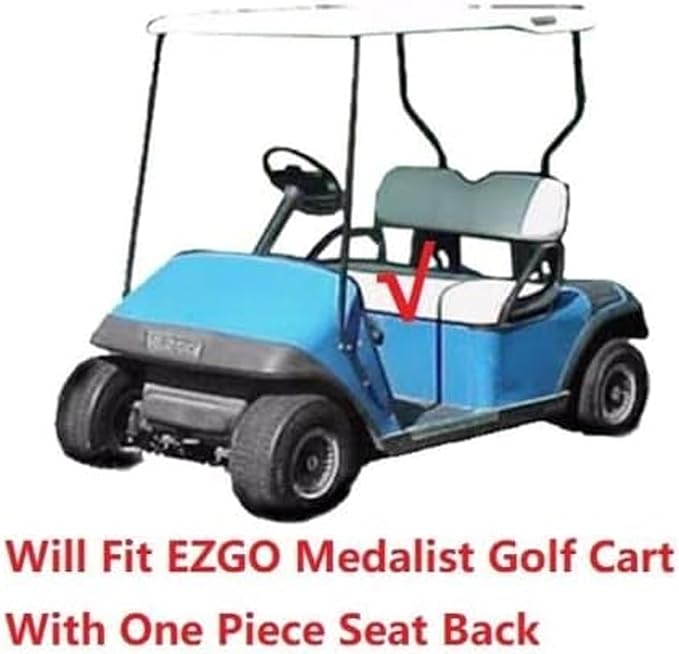 Huskey Parts Company 2PCS Charcoal Gray Golf Cart Front Seat Cover Diamond Stitching for EZGO TXT/Medalist 1994-2013, Marine Grade Vinyl, Custom Fit, Staple On…
