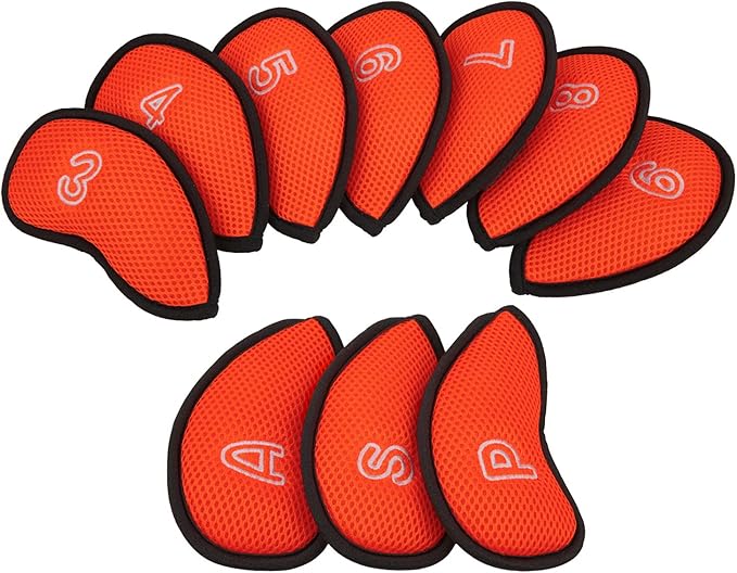 10Pcs/Pack New Meshy Golf Iron Covers Set Golf Club Head Cover Fit Most Irons
