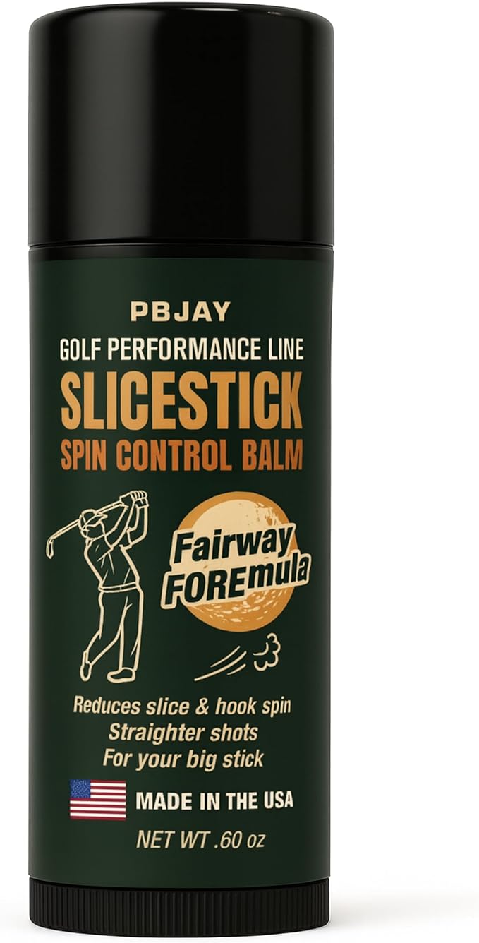 PBJay Slicestick Golf Club Balm Anti Slice and Anti Hook Formula Reduces Side Spin for Straighter Drives and Better Accuracy Clean Easy Application for Drivers Woods and Hybrids