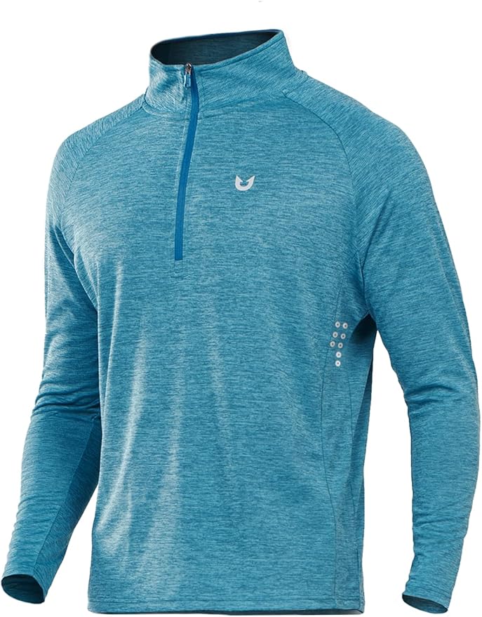 NORTHYARD Quarter Zip Pullover Men Running Shirt Long Sleeve Moisture Wicking Quick Dry Athletic Workout Shirts