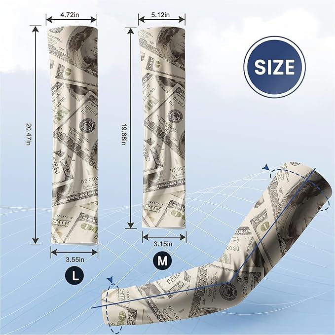 Cooling Arm Cover For Men & Women - Uv Sun Protection Arm Sleeves For Driving Golfing Fishing Cycling Hiking (L)