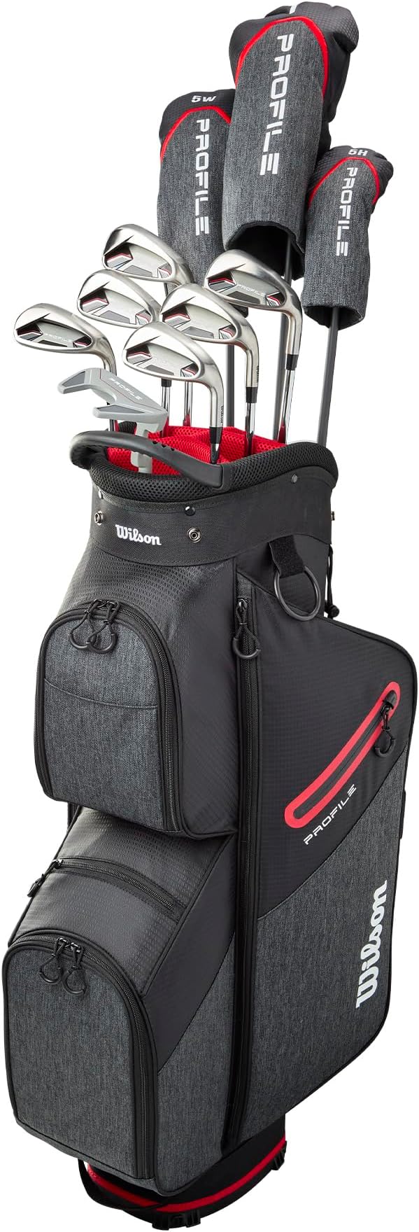 Wilson Senior Profile Complete Golf Set with Cart Bag - Right Hand, Senior, Red/Black/Silver