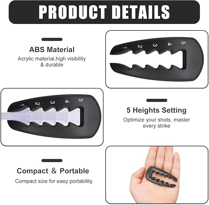 3PCS Golf Tee Height Setter, Golf Tee Aid, Adjustable Golf Tee Height Tool for Precision Shots, Durable Golf Training Aid for Precise Shots, Golf Ball Teeing Device(Black)