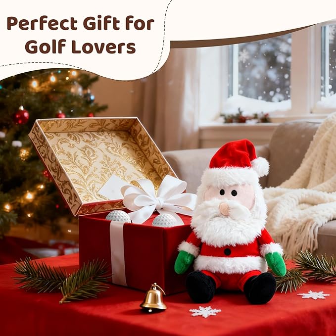Christmas Golf Club Covers, Fun Plush Headcovers with Soft Protection for Fairway Wood Clubs, Festive Golf Gift for Men and Women