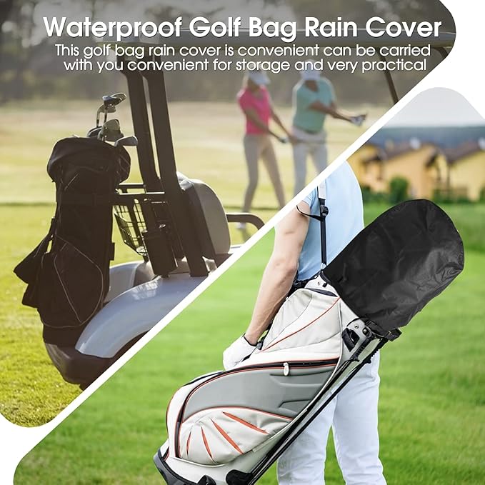 Golf Bag Rain Cover - Waterproof Golf Bag Cover Hood for Men Women,for Stand Bags & Carry Cart