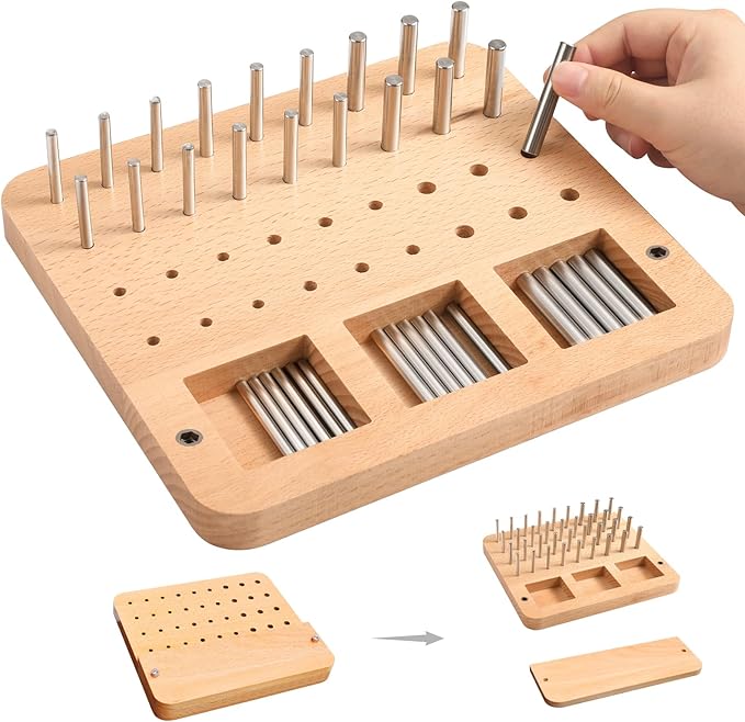 Wooden Peg board for Occupational Therapy with 3 Sizes of Pegs and Holes, Wood Pegboard for Finger Dexterity, Hands Therapy Peg Board to Improve Finger Motor Skills and Hand-Eye Coordination, 36 Holes