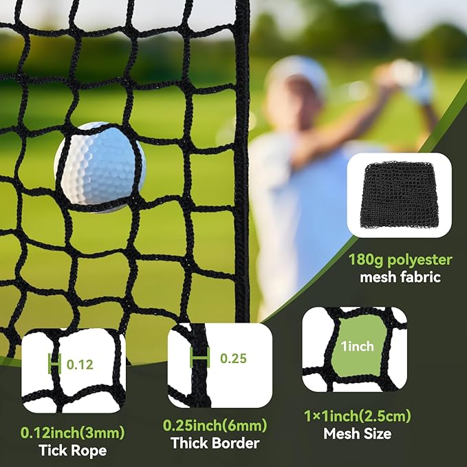 Golf Nets Practice，Sports Nets for Backyard Driving Real Golf Balls10ft to 60ft, Ball Stop Netting for Garage Swing Training, Indoor Outdoor Nylon Heavy Duty Soccer, Basketball, Pickleball Accessories