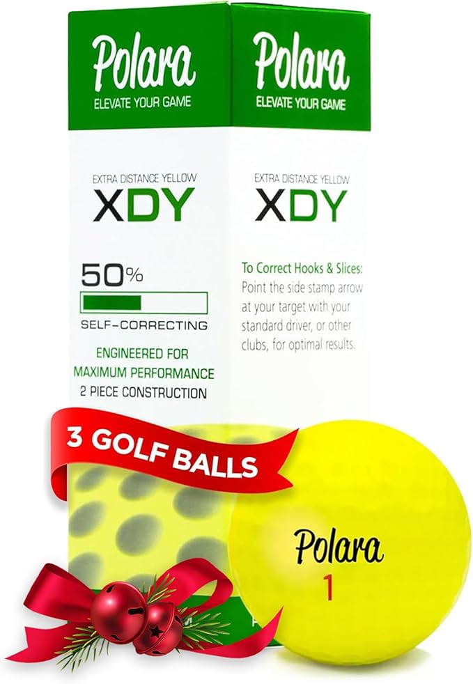 Polara Golf Self-Correcting Golf Balls – Soft Feel, Anti-Slice & Hook Correction, Exceeds USGA Limits, Dimple Pattern, High-Performance Balls for Men & Women