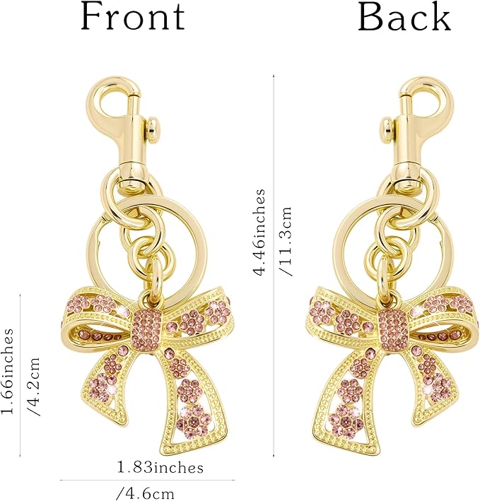 Heart Bag Charm,Cute Bowknot Bag Charm Keyring Heart Keychain Bag Accessories for Women
