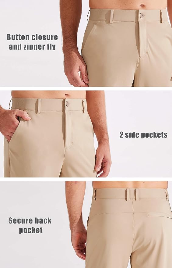 Libin Men's Golf Pants Joggers Lightweight 3 Pockets Slim Fit Soft Stretchy Tapered Work Dress Athletic
