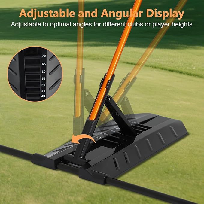Golf Alignment Stick Holder, Golf Training Aid Teaching Equipment for Aiming, for Putting, Aiming, Full Swing Trainer, Posture Corrector, Golf Swing Trainer with Metal Sticks