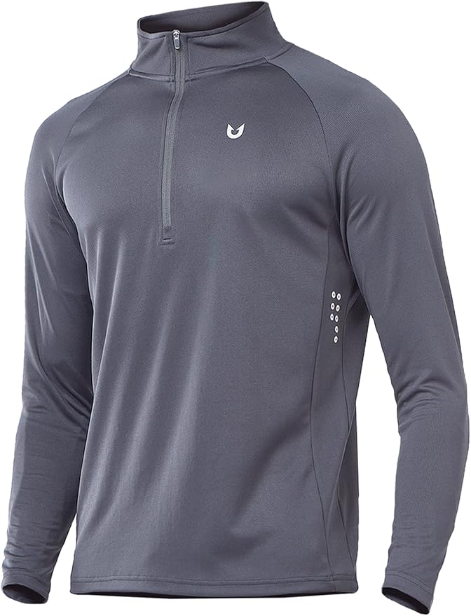 NORTHYARD Quarter Zip Pullover Men Running Shirt Long Sleeve Moisture Wicking Quick Dry Athletic Workout Shirts