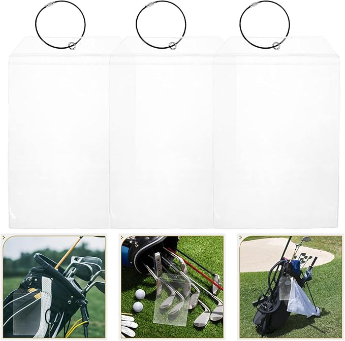 FRCOLOR Waterproof Travel Luggage Tags Set with Black Wire Loops, 6pcs Plastic Golf Bag Tag Holders for Cruise and Suitcase Id Protection