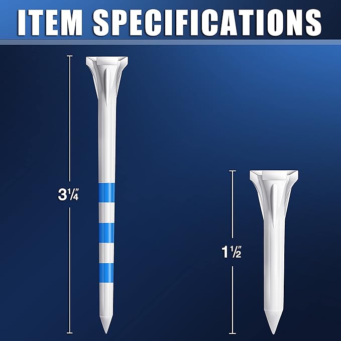 CHAHMPKEY Premium 3-Prong Plastic Golf Tees 3-1/4" 120 or 100 Pack- 40% Reduced Ball Contact with High Stability and Long Distance Performance Golf Tees Plastic