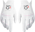 FINGER TEN Womens Ladies Golf Gloves Pair Both Hand or 2 Pack Left Right Hand, All Weather Grip & Comfortable Glove for Serious Performance, Stylish Pink White Fit S M L XL