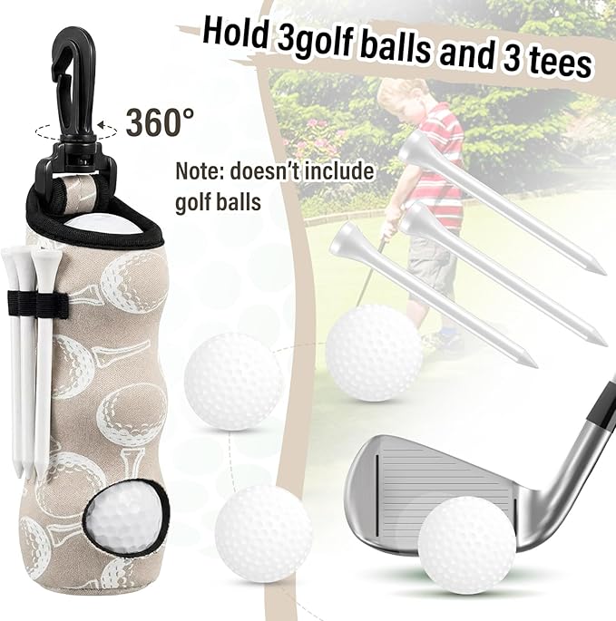 Liliful 12 Pcs Golf Accessories Kit, Include Golf Ball Bag with Hook Towel Tees Magnetic Ball Marker Divot Tool Cleaner Brush for Women Man Gifts
