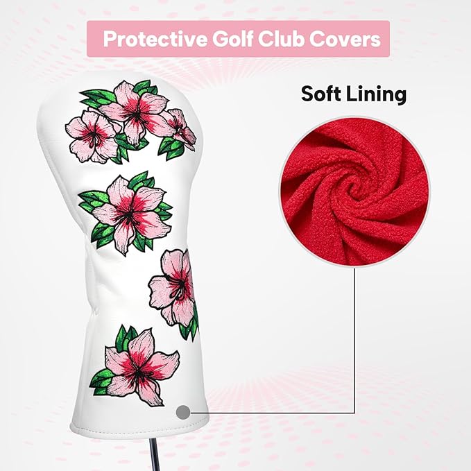 Golf Headcovers Embroidery Driver Cover Fariway Wood Headcover Hybrid Head Covers Leather Golf Club Covers for Most Brand