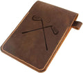 Golf Scorecard Holder Leather Hand Stitched, Yardage Book Holder, Golfers Gift, Gift for Him, Gift for Dad, Leather Golf Gifts (Brown)