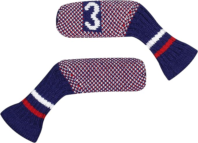 Scott Edward 1/7/10 Pcs Knitted Golf Club Head Covers for Irons Wedge Cuteness and Basically Socks Shape Washable Golf Club Head Protector on Pattern Style Double Sided Customized