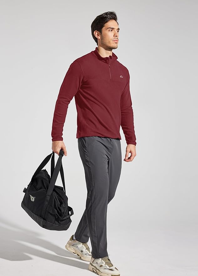 Willit Men's Fleece Pullover Winter Shirts Long Sleeve Quarter Zip Cold Weather Golf Hiking Casual Warm Shirts