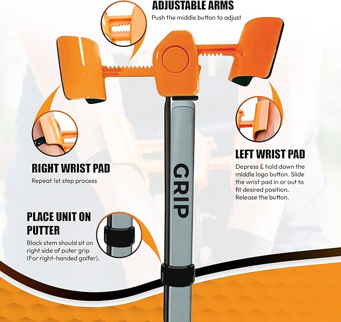 Orange Whip Golf Putting Aid Trainer, Patented Short Game Golf Swing Training for Precision and Accuracy, Made in USA by Orange Whip