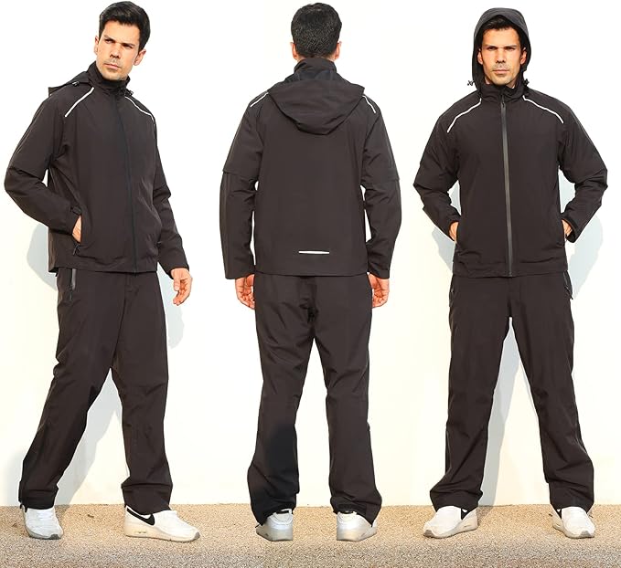 K.E.J. Golf Rain Jacket for Men Waterproof Raincoat Lightweight Jacket Golf Suit for Hiking Cycling Running Camping Traveling