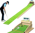 Premium Smart Putting Green Indoor Mat - Putt Counter & Dual-Hole Training, Advanced Stats, Non-Slip Velvet Surface for Home/Office/Backyard - Great Golf Gift for Men