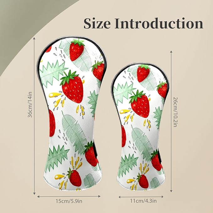 Premium Leather Golf Club Headcovers,Mango Pattern Fits Driver Hybrid Fairway 3/5 Wood,with Scratch-Resistant Lining, Gift for Men and Women