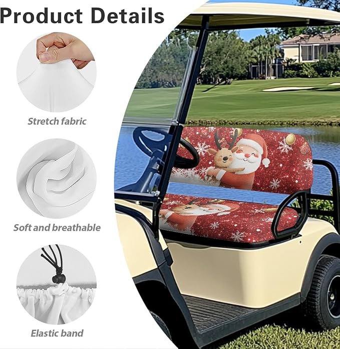 Fashion Print Golf Cart Seat Covers 2 Passenger Golf Cart Backrest Cover Golf Cart Seat Towel Gift for Friends