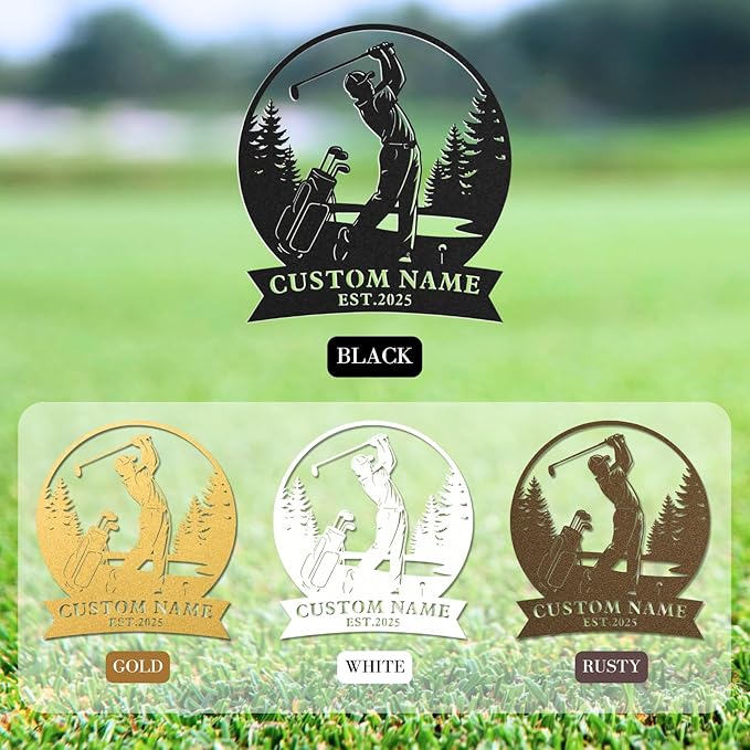 Personalized Golf Metal Wall Art, Vintage Golf Wall Decor, Custom Signs Outdoor Metal, 19th Hole Home Decor for Man Cave Garage Bar Club, Personalized Gifts for Men Dad Father