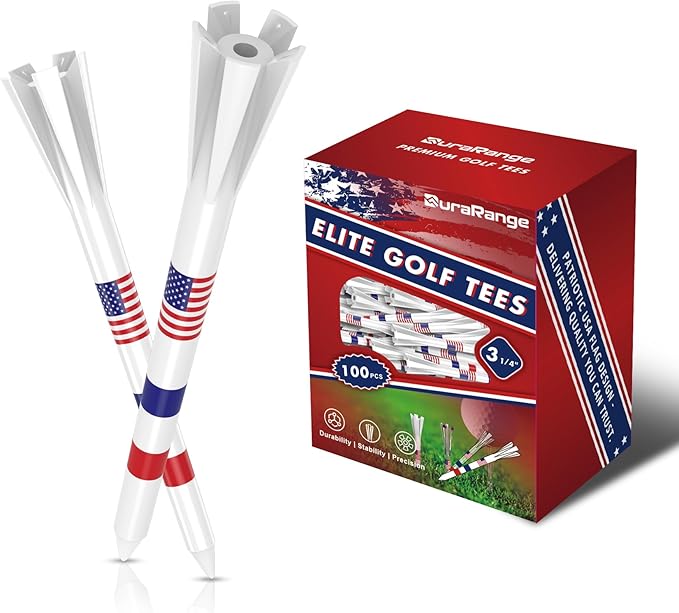 Premium Golf Tees - 5-Prong & 4-Prong Anti-Slip, Enhanced Stability, Unbreakable Golf T 3-1/4" for 360cc Drivers, Ideal Gift for Golfer
