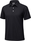 KEFITEVD Men's Polo Shirts Short Sleeve Moisture Wicking Dry Fit Performance Collar Golf Athletic Casual T-Shirt