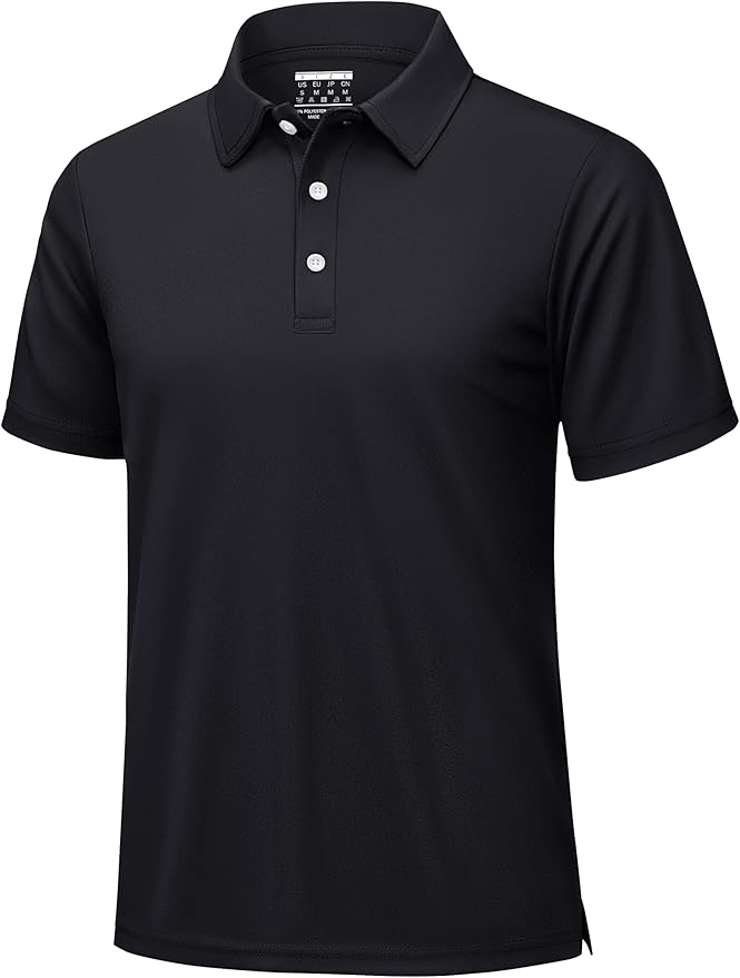 KEFITEVD Men's Polo Shirts Short Sleeve Moisture Wicking Dry Fit Performance Collar Golf Athletic Casual T-Shirt