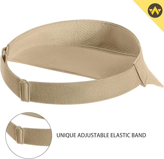 WANDER Running Sun Visor Hats Wide Brim UV Protection Sports Golf Tennis Elastic Band Mesh Cap for Women