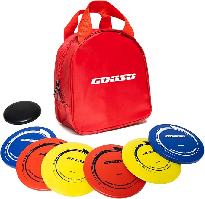 Disc Golf Set - Driver, Mid-Range and Putter Discs with Disc Golf Bag for Outdoor and Backyard, Comfortable Plastic, 6 Pack