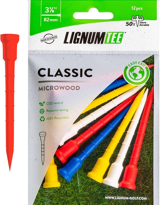LIGNUM Unbreakable Microwood Golf Tees 50x More Durable/Adjustable Golf Tee/Innovative Wood Fiber and Natural Adhesives/Golf Tee, Golf Tees, Tees Golf, Golf Ball Tees