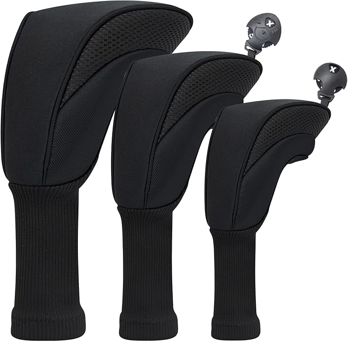 Golf Head Covers for Fairway Woods Driver Hybrids 5 Pieces Nylon Mesh Sports Fan Golf Club Headcovers-Golf Accessories for Men Women.